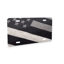 Black & White American Flag aluminum front license plate