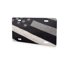 Black & White American Flag aluminum front license plate