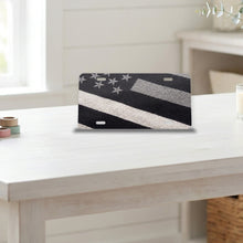 Black & White American Flag aluminum front license plate