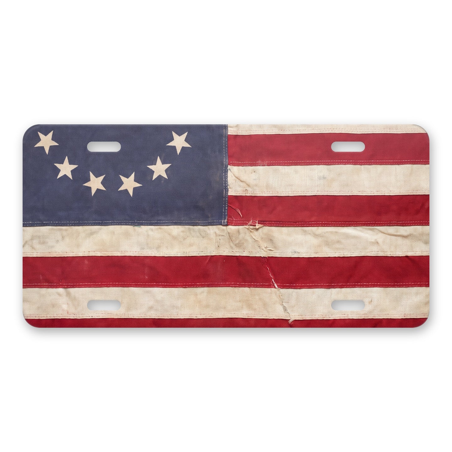 Betsy Ross 13-Star Flag aluminum front license plate