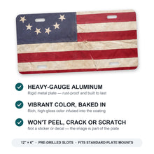 Betsy Ross 13-Star Flag aluminum front license plate