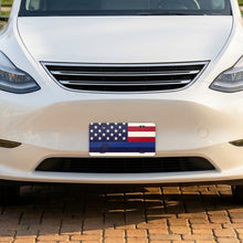 Blue Line K9 Paw Flag aluminum front license plate