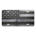 Rustic Steel American Flag aluminum front license plate