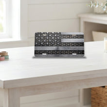 Rustic Steel American Flag aluminum front license plate