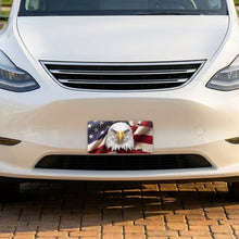 Patriotic Eagle & Flag aluminum front license plate