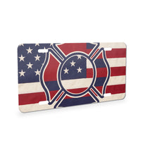 Firefighter Maltese Flag aluminum front license plate