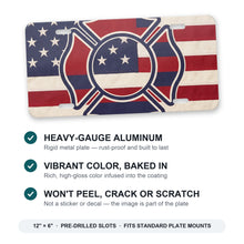Firefighter Maltese Flag aluminum front license plate