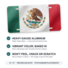 Mexico Flag Pride aluminum front license plate