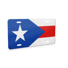 Puerto Rico Flag Pride aluminum front license plate