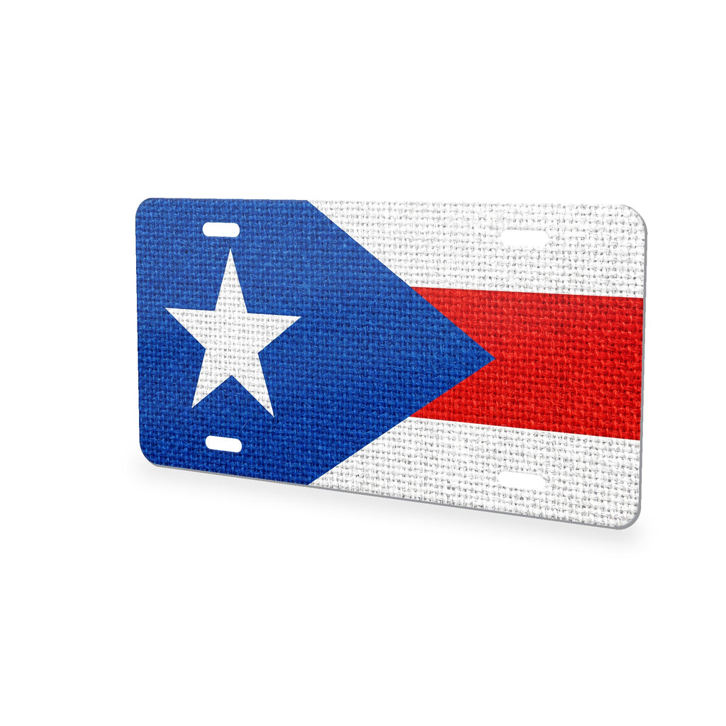 Puerto Rico Flag Pride aluminum front license plate