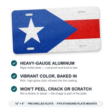 Puerto Rico Flag Pride aluminum front license plate