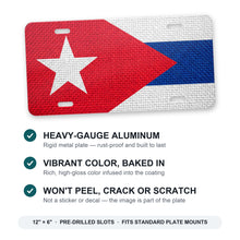Cuba Flag Pride aluminum front license plate