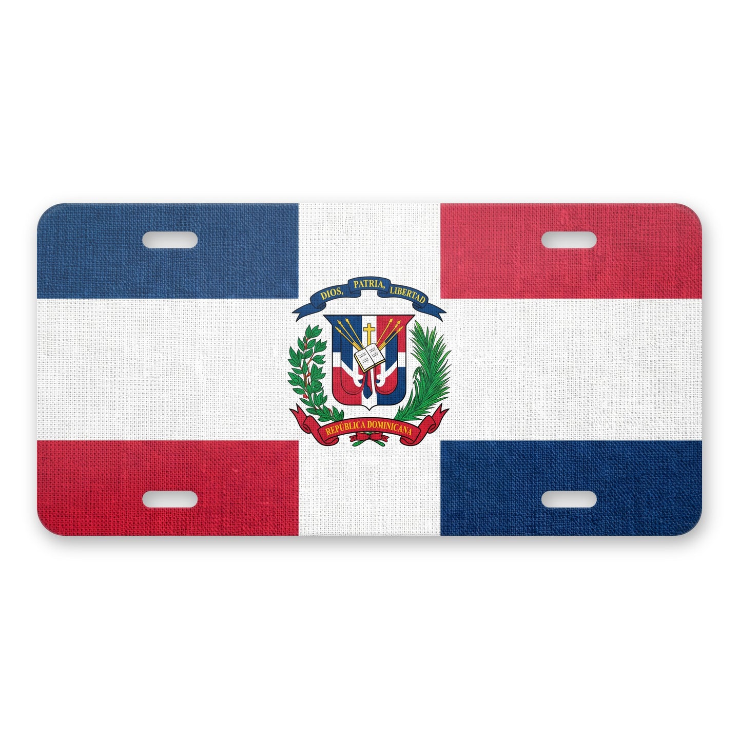 Dominican Republic Flag Pride aluminum front license plate