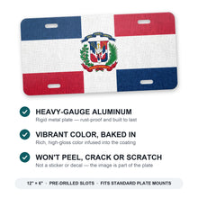 Dominican Republic Flag Pride aluminum front license plate