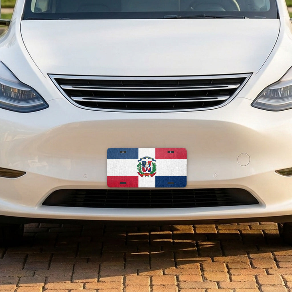 Dominican Republic Flag Pride aluminum front license plate