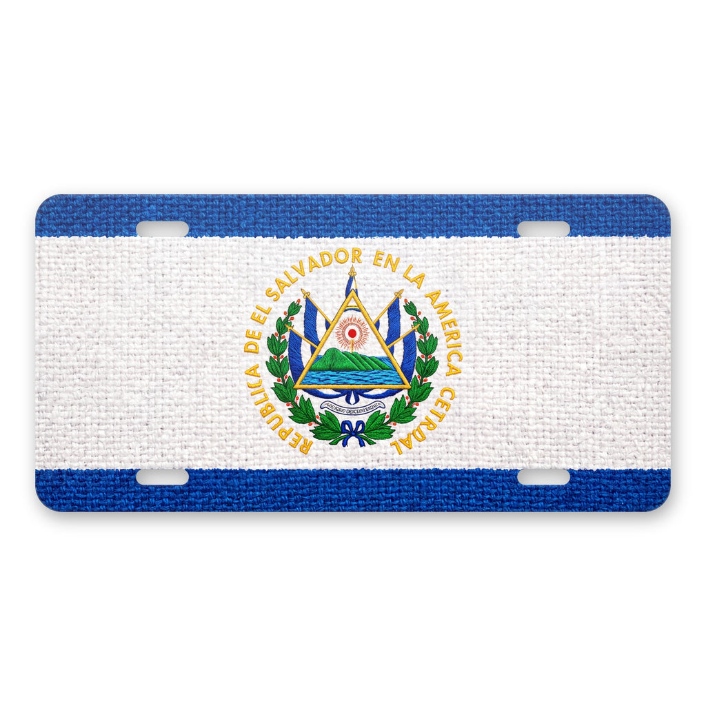 El Salvador Flag Pride aluminum front license plate