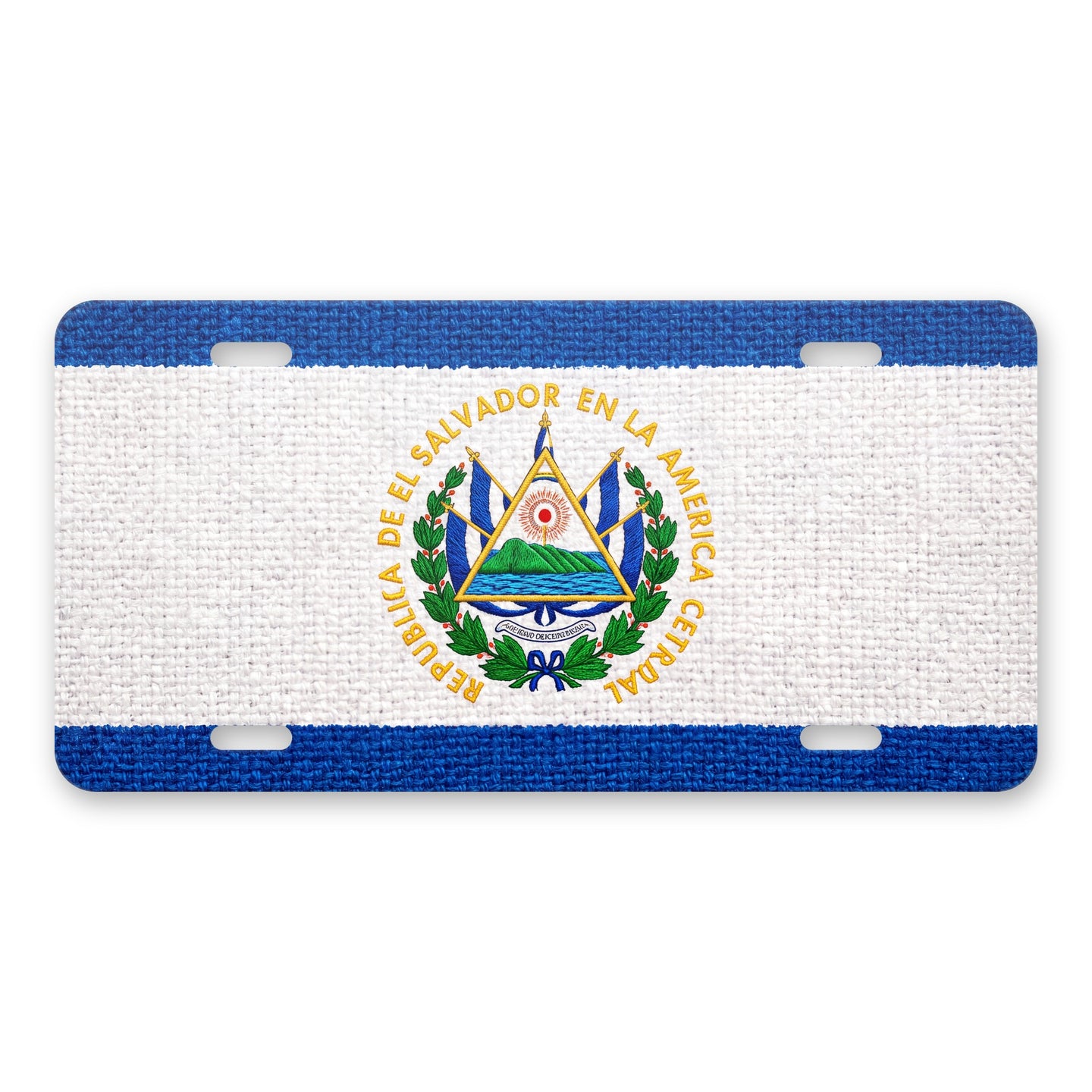 El Salvador Flag Pride aluminum front license plate