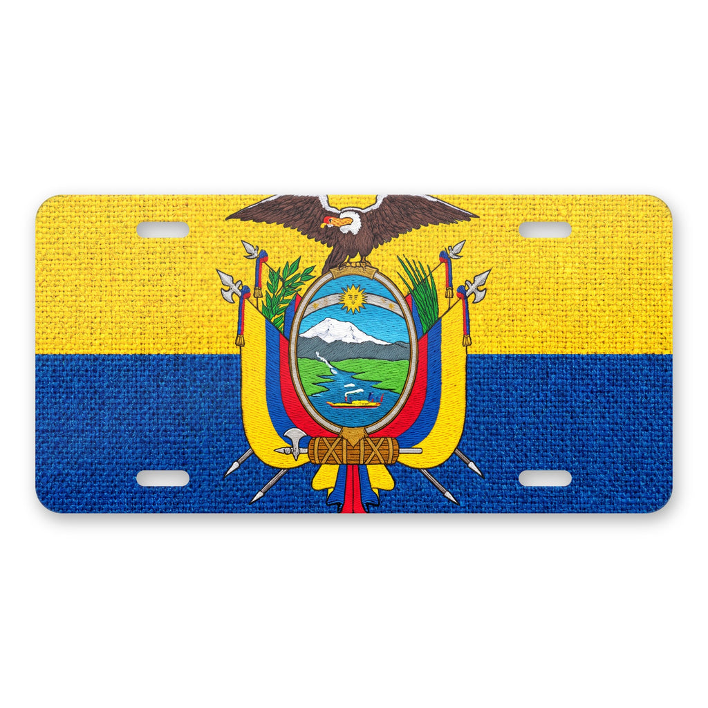 Ecuador Flag Pride aluminum front license plate