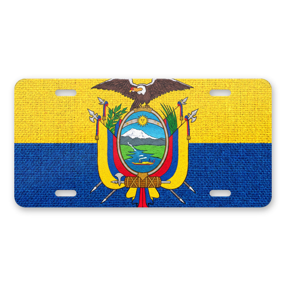 Ecuador Flag Pride aluminum front license plate