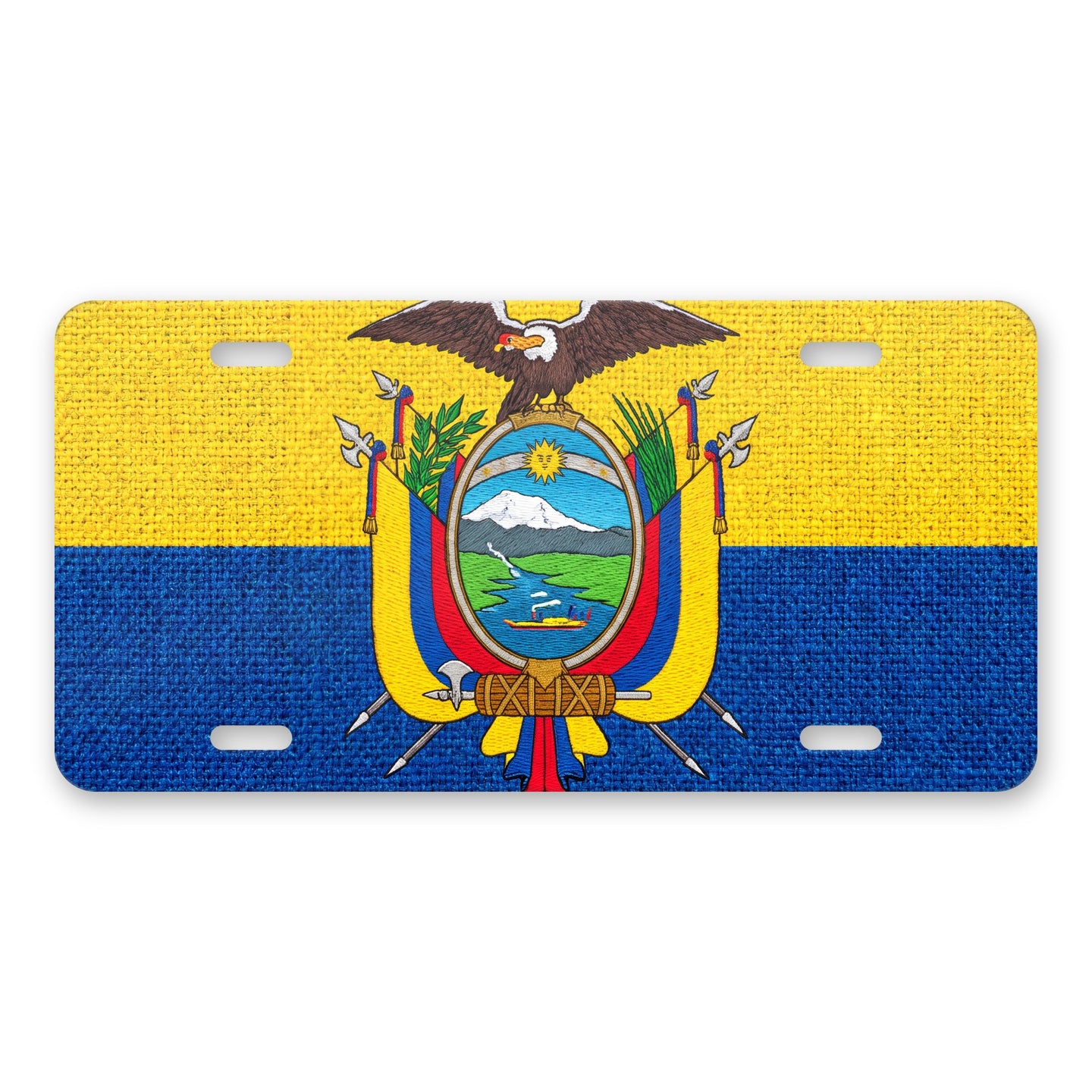 Ecuador Flag Pride aluminum front license plate