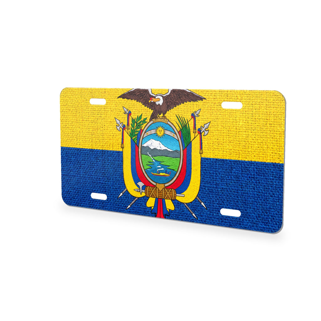 Ecuador Flag Pride aluminum front license plate