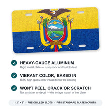 Ecuador Flag Pride aluminum front license plate