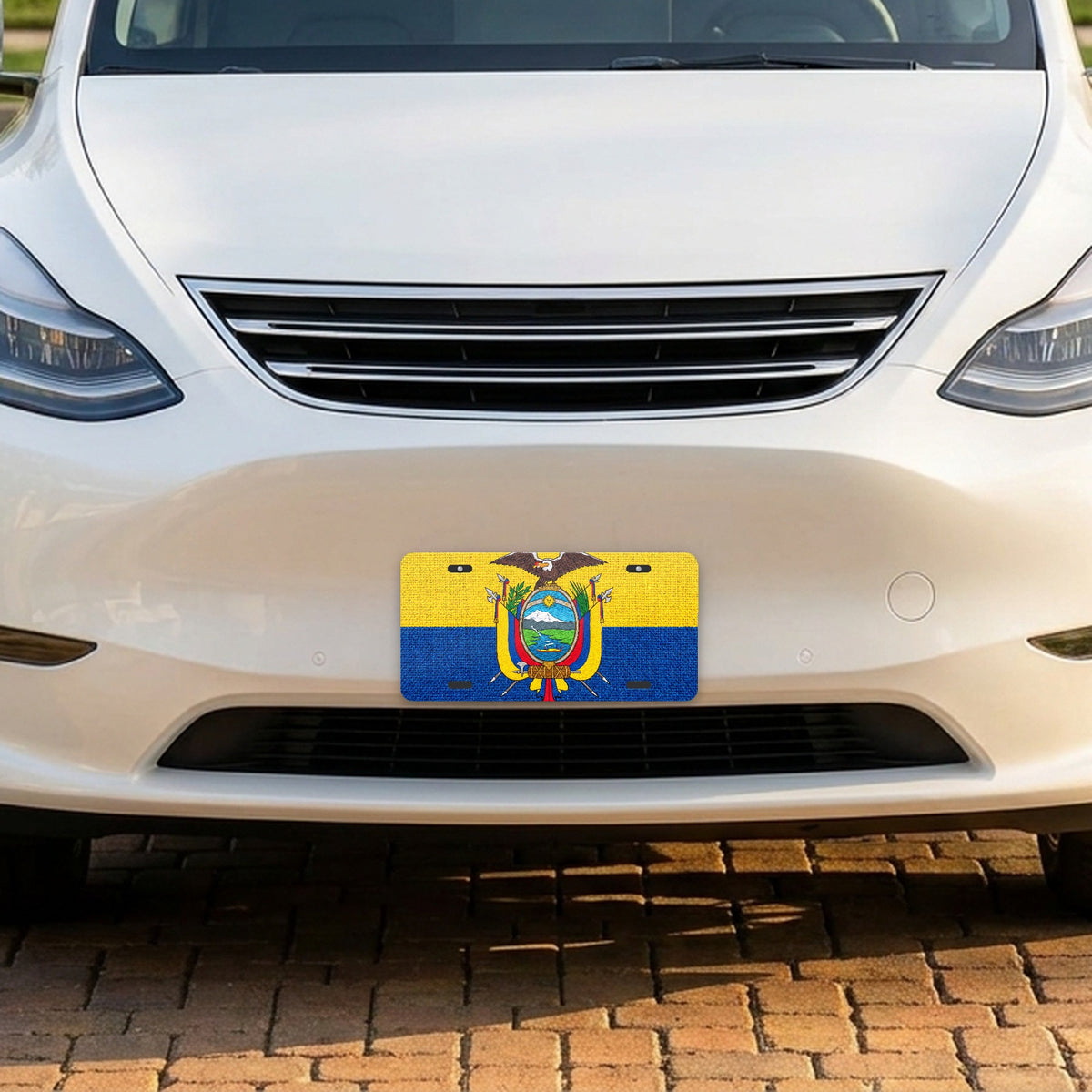Ecuador Flag Pride aluminum front license plate