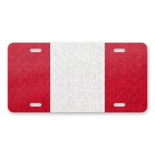 Peru Flag Pride aluminum front license plate