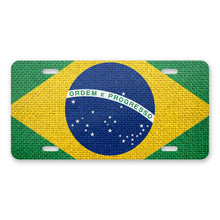 Brazil Flag Pride aluminum front license plate