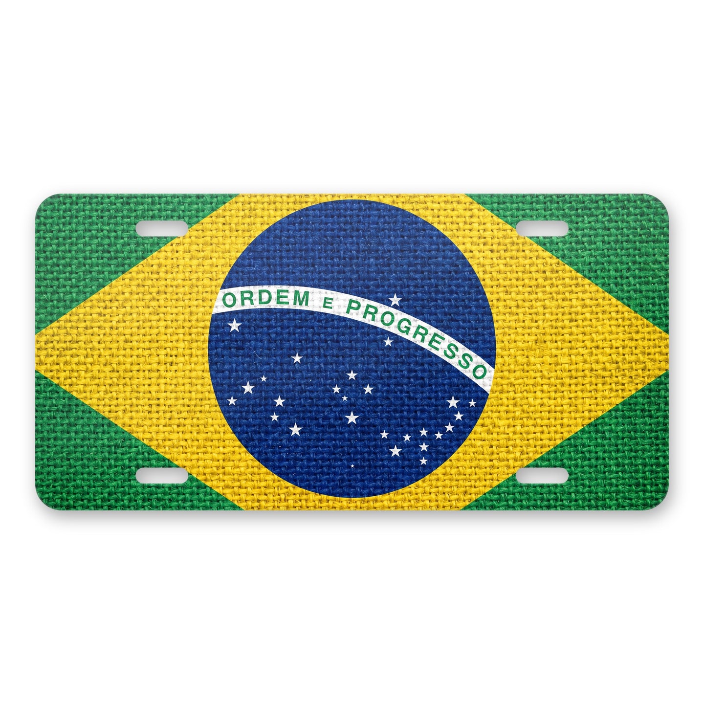 Brazil Flag Pride aluminum front license plate