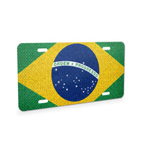 Brazil Flag Pride aluminum front license plate