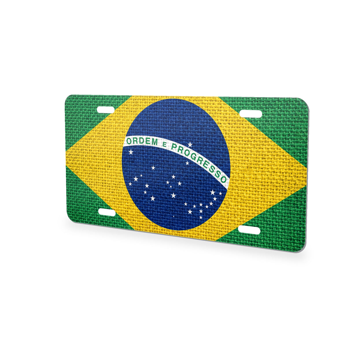 Brazil Flag Pride aluminum front license plate