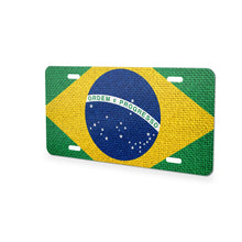 Brazil Flag Pride aluminum front license plate