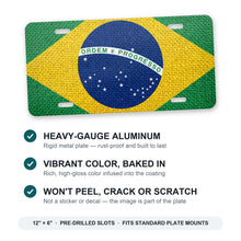Brazil Flag Pride aluminum front license plate
