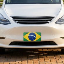 Brazil Flag Pride aluminum front license plate