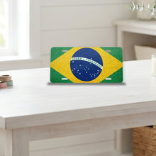 Brazil Flag Pride aluminum front license plate