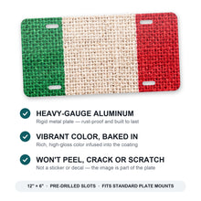 Italy Flag Pride aluminum front license plate