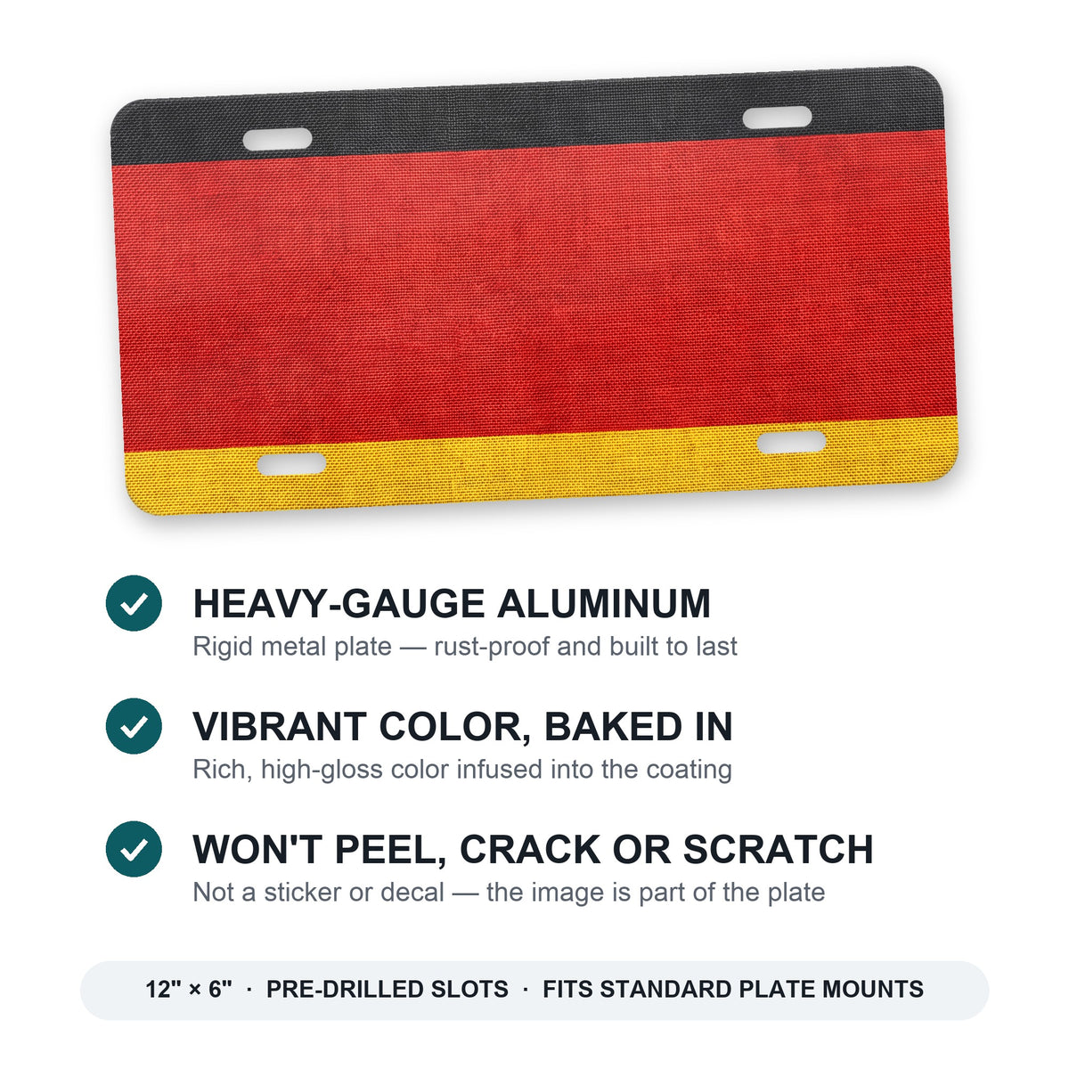 Germany Flag Pride aluminum front license plate