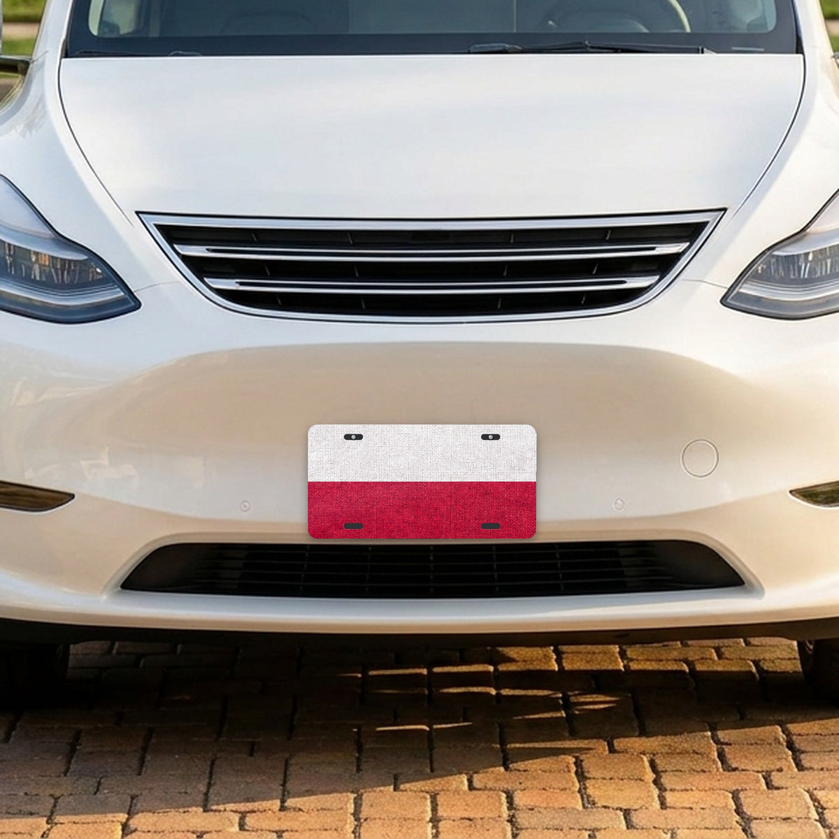 Poland Flag Pride aluminum front license plate