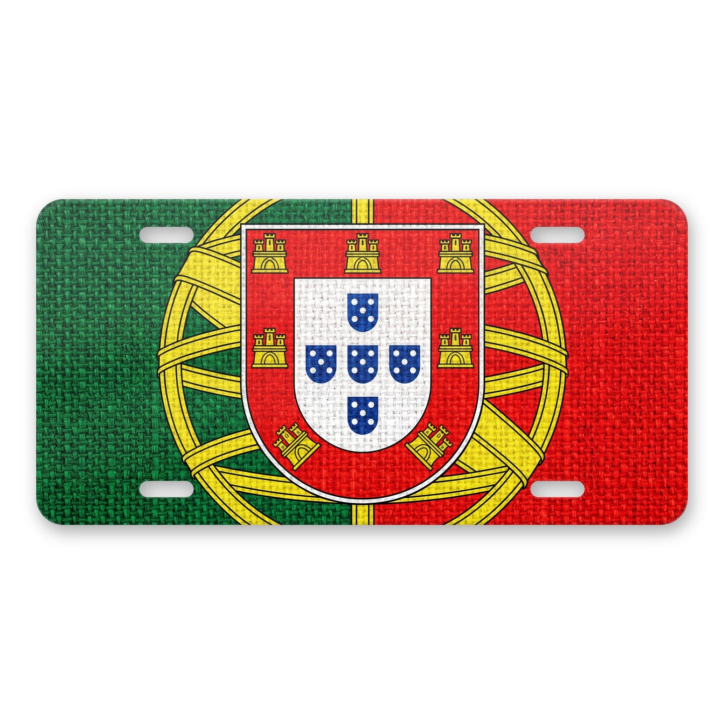 Portugal Flag Pride aluminum front license plate