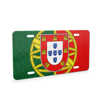 Portugal Flag Pride aluminum front license plate