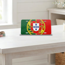 Portugal Flag Pride aluminum front license plate