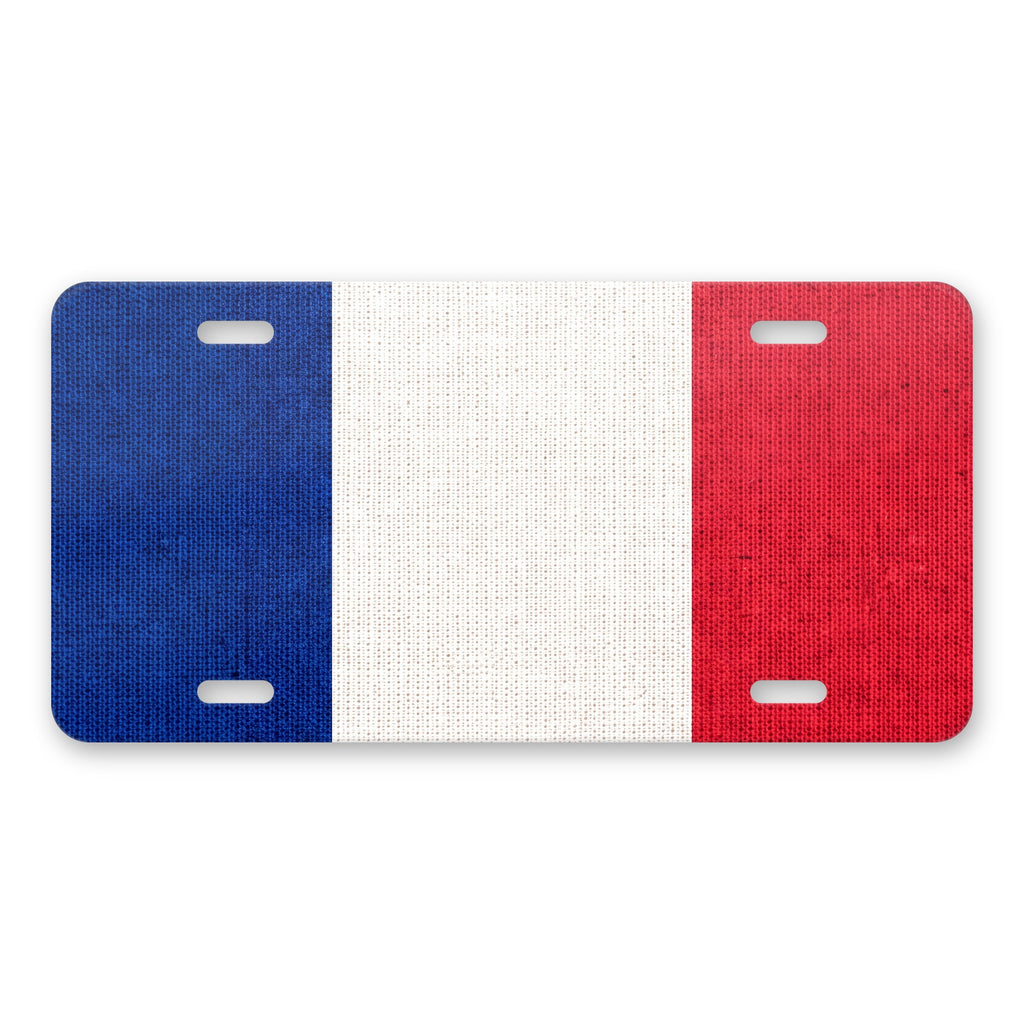France Flag Pride aluminum front license plate
