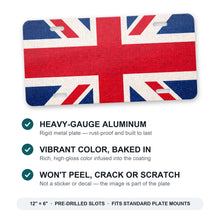 United Kingdom (Union Jack) Flag Pride aluminum front license plate