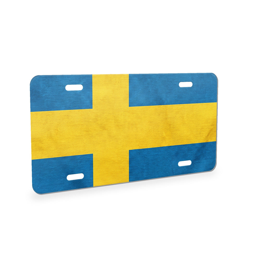 Sweden Flag Pride aluminum front license plate