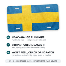 Sweden Flag Pride aluminum front license plate