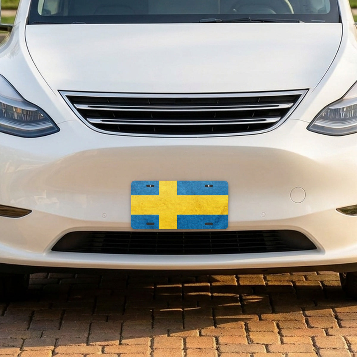 Sweden Flag Pride aluminum front license plate