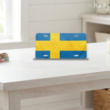 Sweden Flag Pride aluminum front license plate