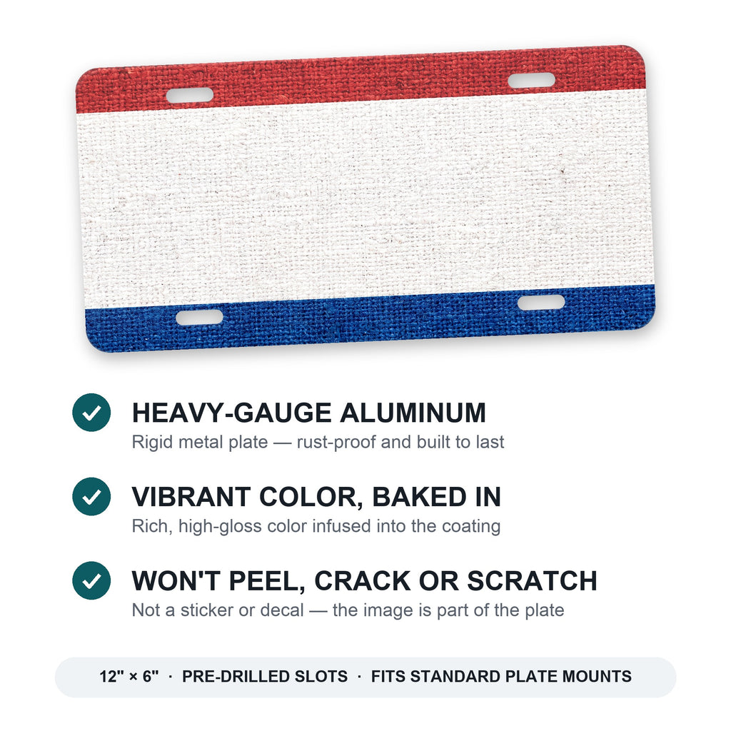 Netherlands Flag Pride aluminum front license plate