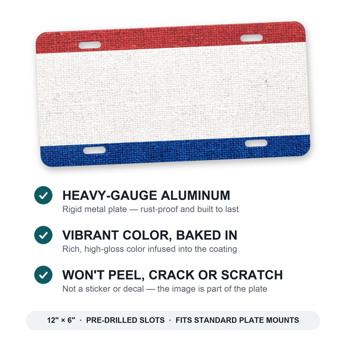 Netherlands Flag Pride aluminum front license plate